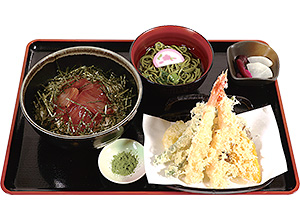 鉄火丼・天ぷら付き