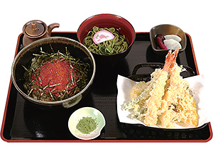 いくら丼・天ぷら付き